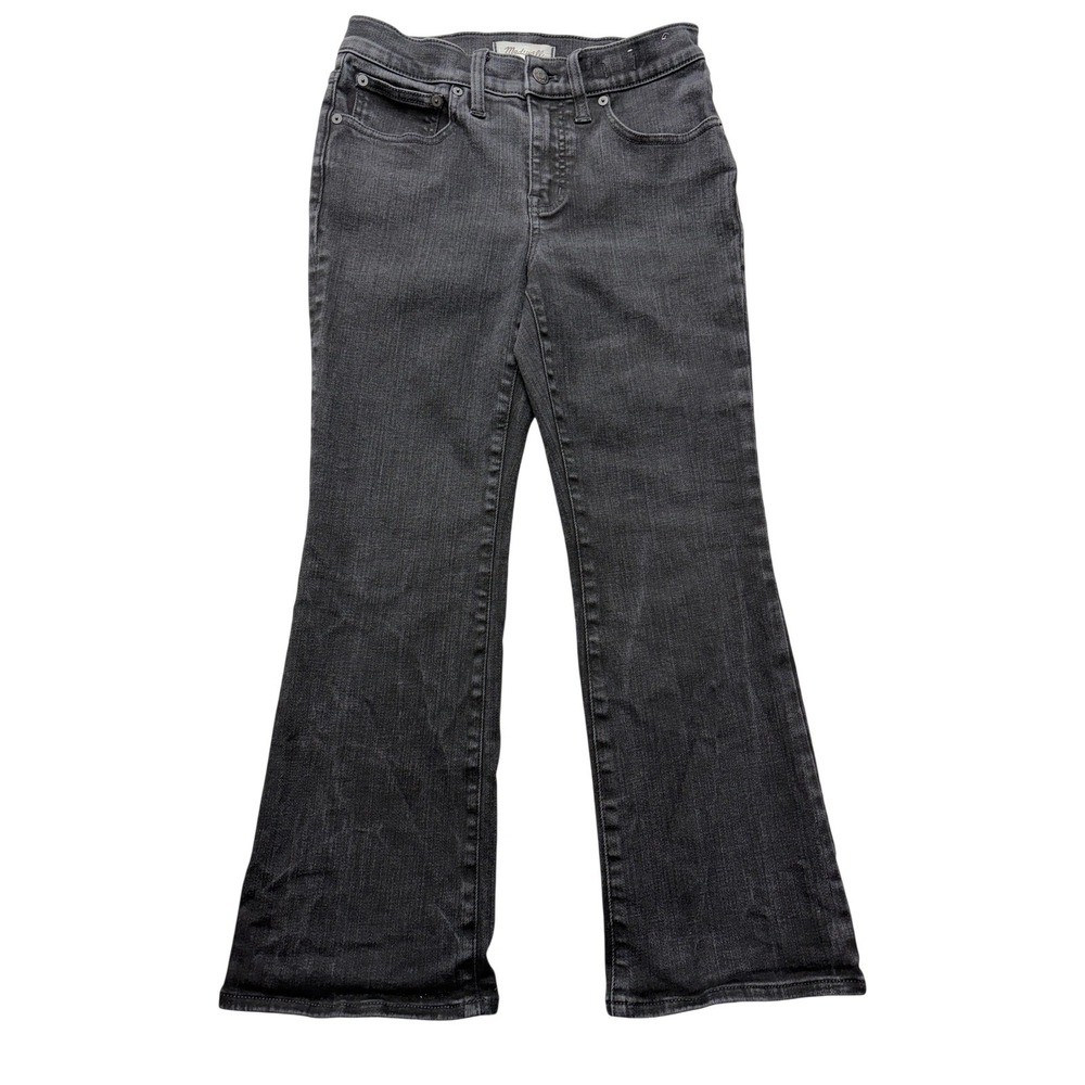 Madewell Mid Rise Kick Out Jeans Womens 29x23.5 Gray Charcoal Bootcut Stretch